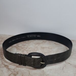 Talbots Vintage  Dark Green Alligator Womens Belt Size Small